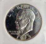 1973-S, Eisenhower Dollar, Silver Proof 65 Cameo, Tru Grade Service 038680