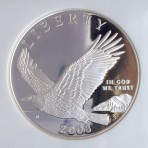 2008 P Bald Eagle Silver Dollar, PF 69 Ultra Cameo, NGC, Cert. No. 3197188-099