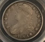 1818/7 Capped Bust, XF40, PCGS Cert-6114.40/19222865